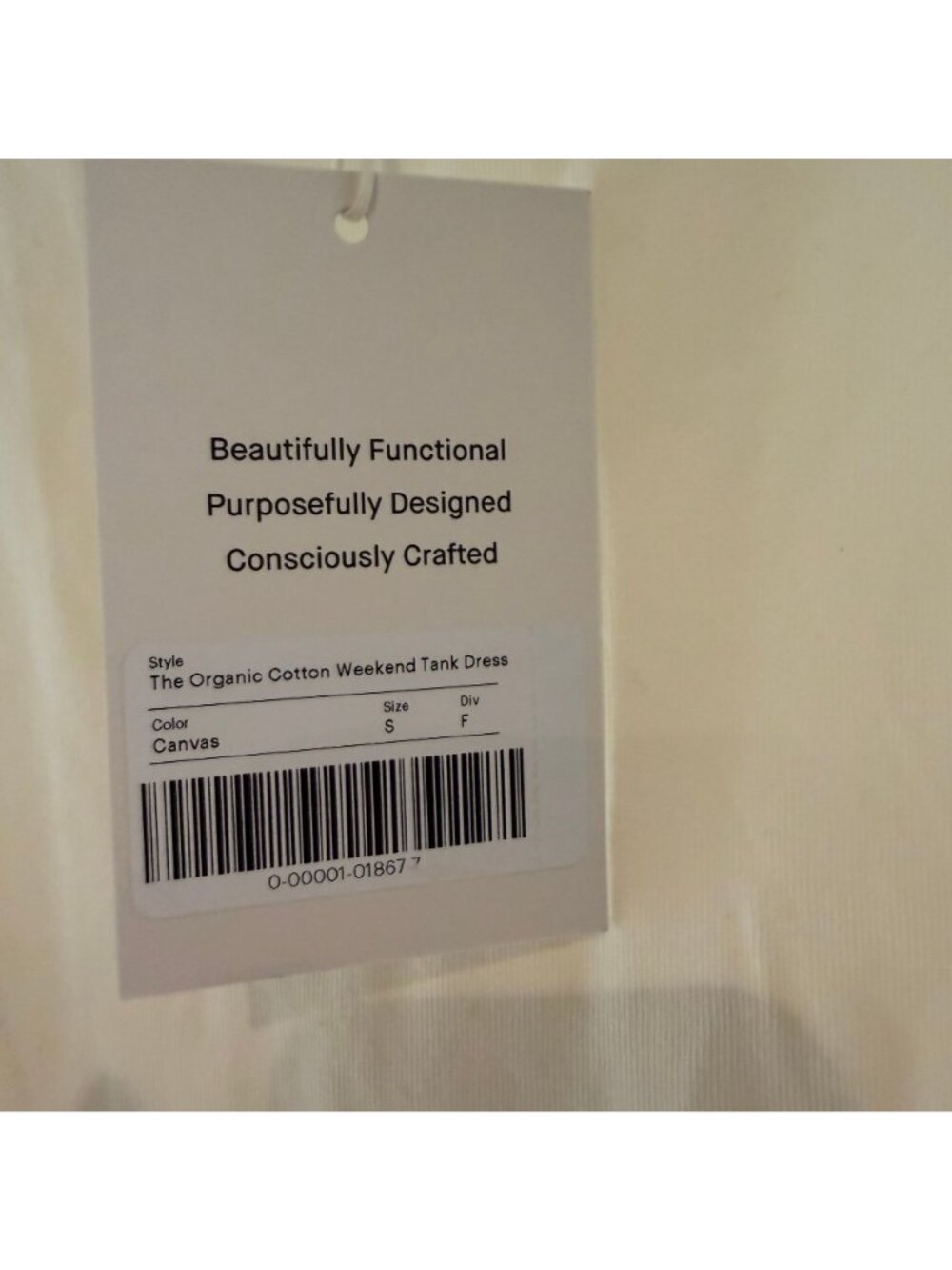 Everlane The Organic Cotton Weekend Tank Dress Women's Size Small in Canvas NWT! - Picture 4 of 6